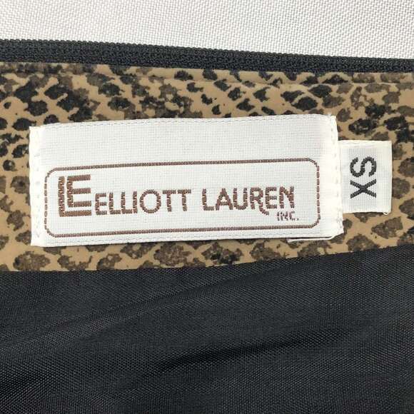 Elliott Lauren Vest Women Size XSmall Brown Animal Print Zipper Career Work Wear - Picture 3 of 12